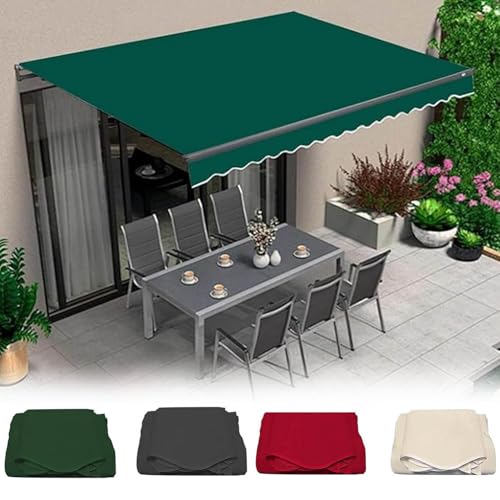 Outdoor Markise Ersatzstoff Wasserdicht & Reißfest Baldachin Abdeckung für Fenster & Tür Grün (4,9 x 4 m) 5 x 4 m Rahmen nicht im Lieferumfang enthalten von Generisch