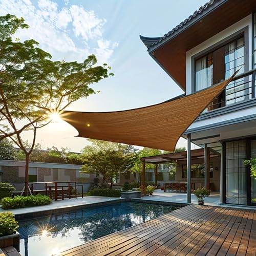 Outdoor-Sonnenschutz, UV-Block, Überdachung für Terrasse, Pergola, Garten und Hinterhof, Netzstoff, 5 x 10 m, langlebiger Schutz vor Sonnenlicht von Generisch