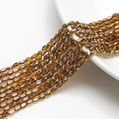 Ovale Glas-Kristallperlen für selbstgemachte Armbänder, Halsketten und Kleidungsdekoration, 4 x 6 mm, 50 Stück von Generisch