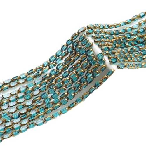 Ovale Glas-Kristallperlen für selbstgemachte Armbänder, Halsketten und Kleidungsdekoration, 4 x 6 mm, 50 Stück von Generisch