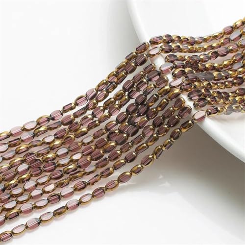 Ovale Glas-Kristallperlen für selbstgemachte Armbänder, Halsketten und Kleidungsdekoration, 4 x 6 mm, 50 Stück von Generisch