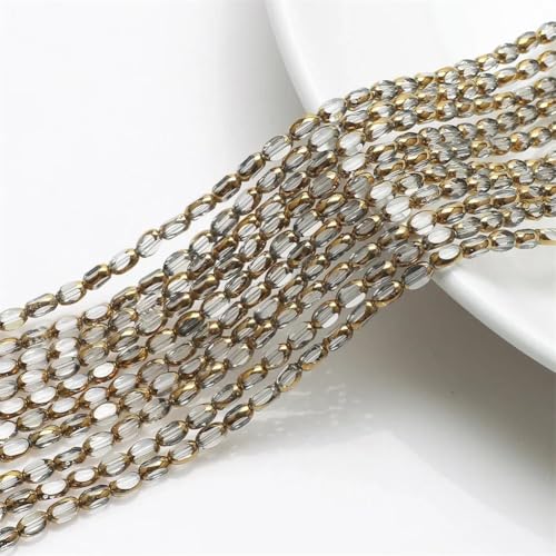 Ovale Glas-Kristallperlen für selbstgemachte Armbänder, Halsketten und Kleidungsdekoration, 4 x 6 mm, 50 Stück von Generisch