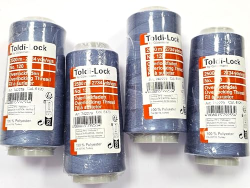 Overlockgarn Toldi 4 x 2.500m Konen Col. 6120 jeansblau Overlockgarn Toldi 4 x 2.500m Konen Col. 6120 jeansblau von Generisch