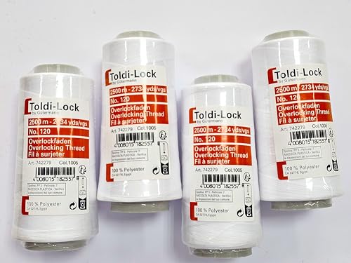 Overlockgarn Toldi 4 x 2.500m Konen Col.1005 weiss von Generisch
