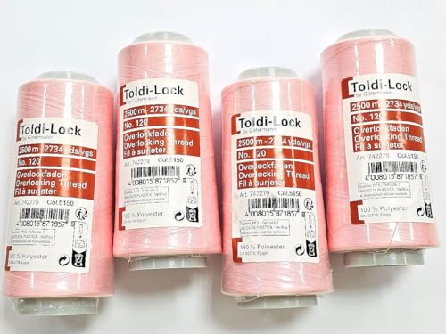 Overlockgarn Toldi No. 120 4 x 2.500m Konen 5150 rosa von Generisch