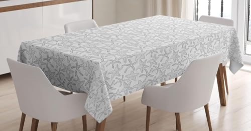 P3230 3D-Tischdecke, Seestern-Design, rechteckig, maschinenwaschbar und wasserabweisend, ideal für Küche, Esszimmer, Partys, 140 x 300 cm, Grau P3230 3D-Tischdecke, Seestern-Design, rechteckig, maschinenwaschbar und wasserabweisend, ideal für Küche, Esszimmer, Partys, 140 x 300 cm, Grau von Generisch