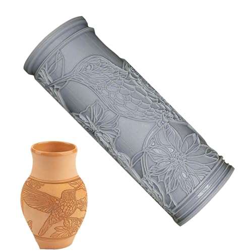 PERCHIO ROLLING CLAY, Tonplatten-Walze - Modellierschablone Tonrollenwerkzeug | Bastelbedarf, Kunst Briefmarken und Kunsthandwerk mit Walmustern für Vögel PERCHIO ROLLING CLAY, Tonplatten-Walze - Modellierschablone Tonrollenwerkzeug | Bastelbedarf, Kunst Briefmarken und Kunsthandwerk mit Walmustern für Vögel von Generisch