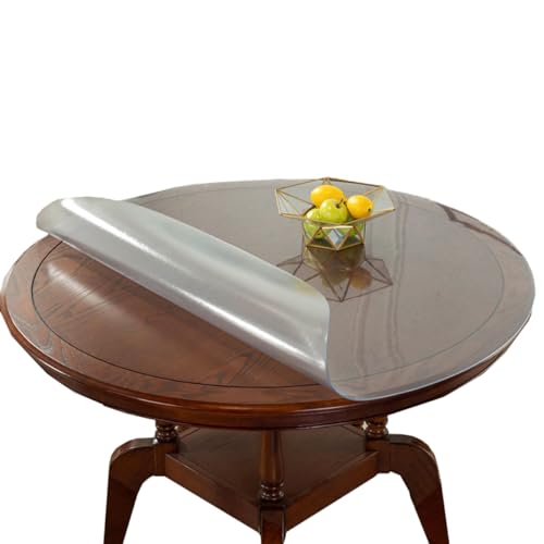 PVC-Tischdecke für Esstisch, wasserdichte runde Tischschutzmatte für Küche und Wohnzimmer (120 cm) von Generisch