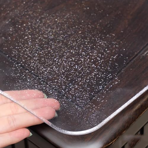 PVC-Tischmatte, wasserdicht und öldicht, transparent, abwischbar, mattiert, Schutzabdeckung für Küche, Esszimmer und Büro, 3 mm dick, 160 x 160 cm PVC-Tischmatte, wasserdicht und öldicht, transparent, abwischbar, mattiert, Schutzabdeckung für Küche, Esszimmer und Büro, 3 mm dick, 160 x 160 cm von Generisch