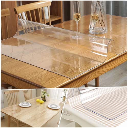 PVC-Tischschutz – transparente, wasserdichte Schreibtischunterlage, 1,5 mm dick, abwischbare Abdeckung für Esszimmer PVC-Tischschutz – transparente, wasserdichte Schreibtischunterlage, 1,5 mm dick, abwischbare Abdeckung für Esszimmer von Generisch