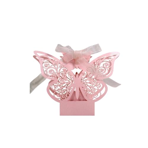 Packing Box Hollow Out Design Colored 3D Butterfly DIY Candy Storage Case For Wedding Geschenkpapier Rustikal (Pink, One Size) von Generisch