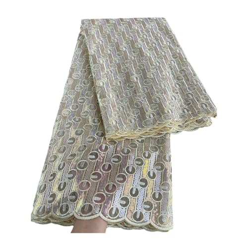 Pailletten Französische Spitze Fein bestickt afrikanischer Tüll Mesh Stoff Hochzeit Nähen Kleid für alle Anlässe von Generisch
