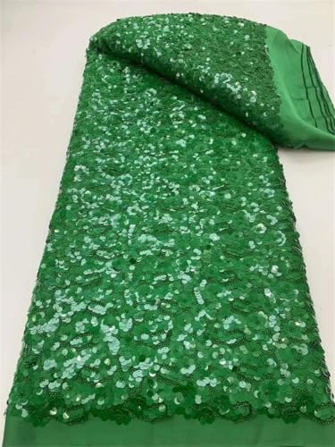 Pailletten Luxus Perlen Spitze afrikanische handgefertigte Pailletten Stoff Nigeria für Abend Party Kleid von Generisch