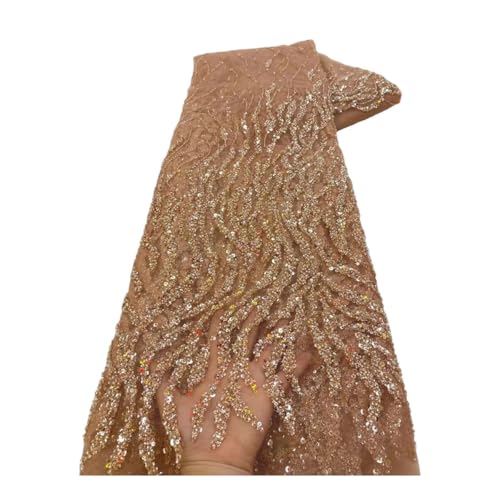 Pailletten-Spitzenstoff für Hochzeitskleid, luxuriöser afrikanischer Bräutigam, Perlenstickerei, französischer Tüll Pailletten-Spitzenstoff für Hochzeitskleid, luxuriöser afrikanischer Bräutigam, Perlenstickerei, französischer Tüll von Generisch