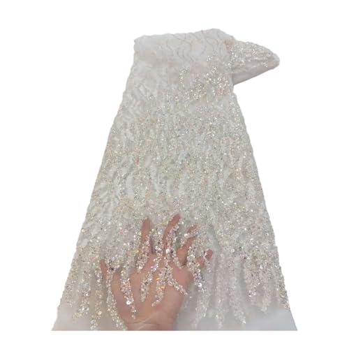 Pailletten-Spitzenstoff für Hochzeitskleid, luxuriöser afrikanischer Bräutigam, Perlenstickerei, französischer Tüll Pailletten-Spitzenstoff für Hochzeitskleid, luxuriöser afrikanischer Bräutigam, Perlenstickerei, französischer Tüll von Generisch