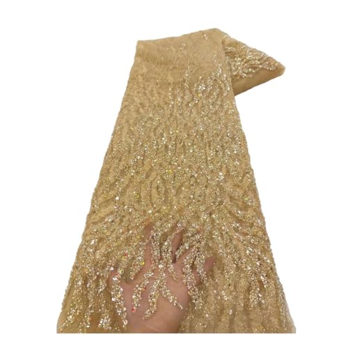 Pailletten-Spitzenstoff für Hochzeitskleid, luxuriöser afrikanischer Bräutigam, Perlenstickerei, französischer Tüll Pailletten-Spitzenstoff für Hochzeitskleid, luxuriöser afrikanischer Bräutigam, Perlenstickerei, französischer Tüll von Generisch