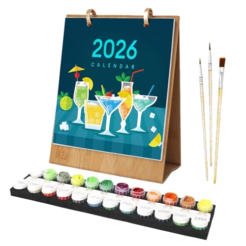 Painting by Numbers, Paint Calendar, 2026 Desk Kit Oil Art Set Fade-Resistant Decoration Craft Activity, Creative Project for Student and Workplace Family Night, 7.17x8.86x0.98 Inches Painting by Numbers, Paint Calendar, 2026 Desk Kit Oil Art Set Fade-Resistant Decoration Craft Activity, Creative Project for Student and Workplace Family Night, 7.17x8.86x0.98 Inches von Generisch