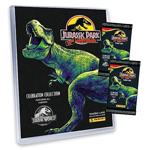 Panini Jurassic Park Karten - 30TH Anniversary Trading Cards (2023) - Sammelkarten - 1 Sammelmappe + 2 Booster von Generisch