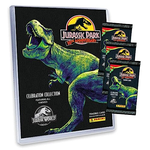 Panini Jurassic Park Karten - 30TH Anniversary Trading Cards (2023) - Sammelkarten - 1 Sammelmappe + 3 Booster von Generisch