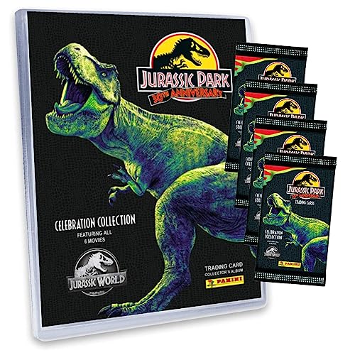 Panini Jurassic Park Karten - 30TH Anniversary Trading Cards (2023) - Sammelkarten - 1 Sammelmappe + 4 Booster von Generisch