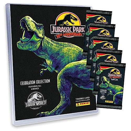 Panini Jurassic Park Karten - 30TH Anniversary Trading Cards (2023) - Sammelkarten - 1 Sammelmappe + 5 Booster von Generisch