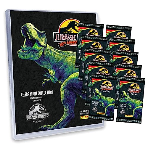 Panini Jurassic Park Karten - 30TH Anniversary Trading Cards (2023) - Sammelkarten - Auswahl (1 Mappe + 10 Booster) von Generisch