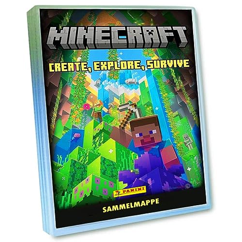 Panini Minecraft 3 Karten - Create Explore Survive Trading Cards (2023) Sammelkarten - 1 Sammelmappe von Generisch