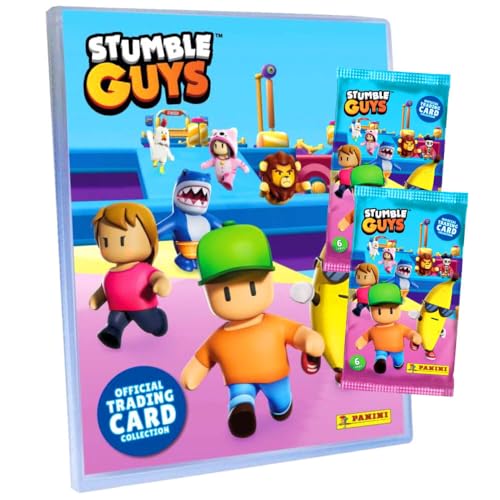 Panini Stumble Guys Karten Serie 1 - Sammelkarten - Stumble Guys Trading Cards (2024) - Auswahl (1 Mappe + 2 Booster) von Generisch