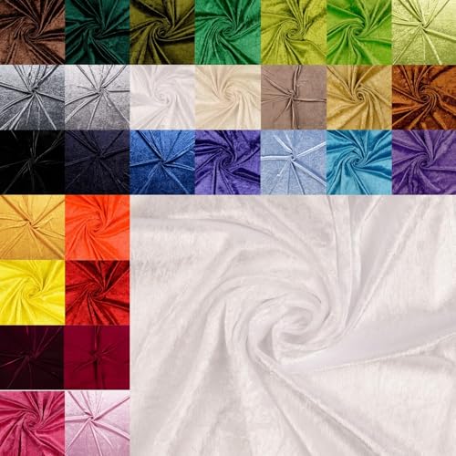 Pannesamt Meterware - Panné Samt Stoff - Dekostoff, Knit Velour Polyester - Samtstoff glänzend - Velour glänzend *Ab 50cm x 147cm, Farbe: 000 weiß Pannesamt Meterware - Panné Samt Stoff - Dekostoff, Knit Velour Polyester - Samtstoff glänzend - Velour glänzend *Ab 50cm x 147cm, Farbe: 000 weiß von Generisch