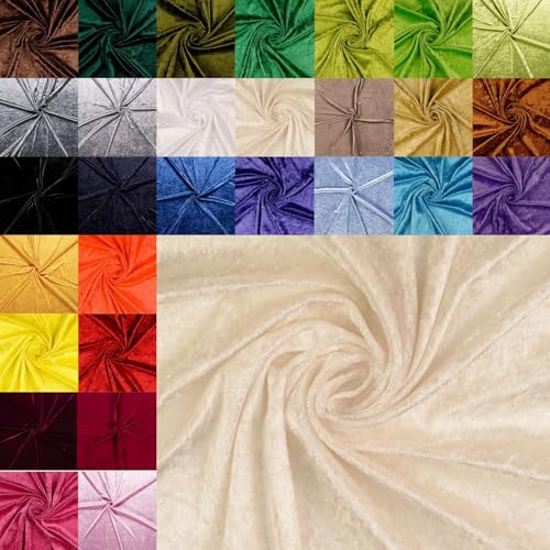 Pannesamt Meterware - Panné Samt Stoff - Dekostoff, Knit Velour Polyester - Samtstoff glänzend - Velour glänzend *Ab 50cm x 147cm, Farbe: 012 eierschale Pannesamt Meterware - Panné Samt Stoff - Dekostoff, Knit Velour Polyester - Samtstoff glänzend - Velour glänzend *Ab 50cm x 147cm, Farbe: 012 eierschale von Generisch