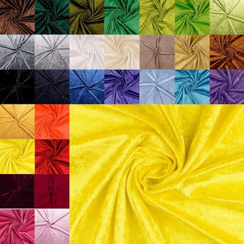 Pannesamt Meterware - Panné Samt Stoff - Dekostoff, Knit Velour Polyester - Samtstoff glänzend - Velour glänzend *Ab 50cm x 147cm, Farbe: 030 gelb Pannesamt Meterware - Panné Samt Stoff - Dekostoff, Knit Velour Polyester - Samtstoff glänzend - Velour glänzend *Ab 50cm x 147cm, Farbe: 030 gelb von Generisch
