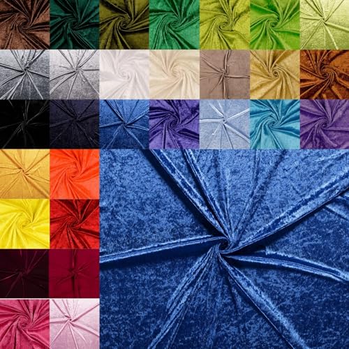 Pannesamt Meterware - Panné Samt Stoff - Dekostoff, Knit Velour Polyester - Samtstoff glänzend - Velour glänzend *Ab 50cm x 147cm, Farbe: 060 kornblau von Generisch