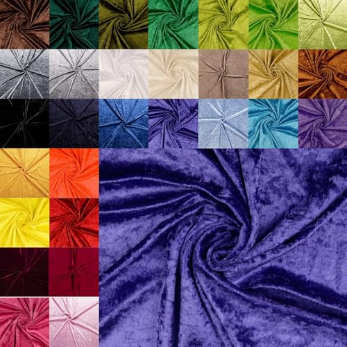 Pannesamt Meterware - Panné Samt Stoff - Dekostoff, Knit Velour Polyester - Samtstoff glänzend - Velour glänzend *Ab 50cm x 147cm, Farbe: 063 lila von Generisch
