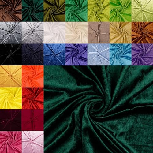 Pannesamt Meterware - Panné Samt Stoff - Dekostoff, Knit Velour Polyester - Samtstoff glänzend - Velour glänzend *Ab 50cm x 147cm, Farbe: 073 tanne von Generisch