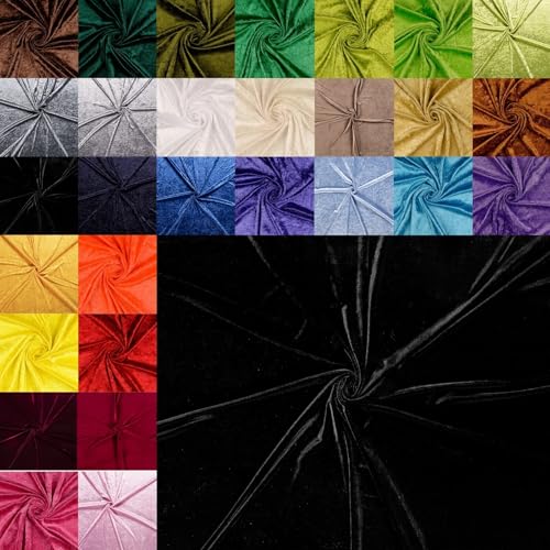 Pannesamt Meterware - Panné Samt Stoff - Dekostoff, Knit Velour Polyester - Samtstoff glänzend - Velour glänzend *Ab 50cm x 147cm, Farbe: 080 schwarz Pannesamt Meterware - Panné Samt Stoff - Dekostoff, Knit Velour Polyester - Samtstoff glänzend - Velour glänzend *Ab 50cm x 147cm, Farbe: 080 schwarz von Generisch