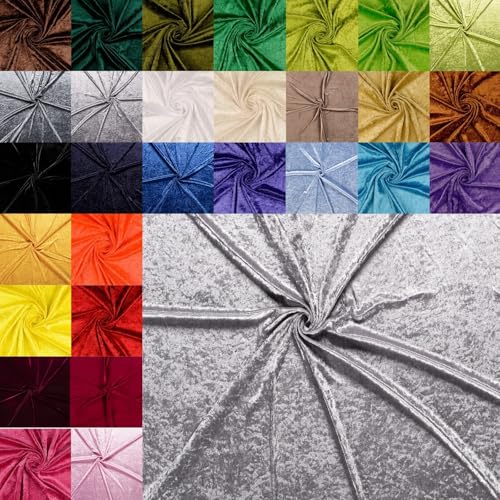 Pannesamt Meterware - Panné Samt Stoff - Dekostoff, Knit Velour Polyester - Samtstoff glänzend - Velour glänzend *Ab 50cm x 147cm, Farbe: 082 silbergrau Pannesamt Meterware - Panné Samt Stoff - Dekostoff, Knit Velour Polyester - Samtstoff glänzend - Velour glänzend *Ab 50cm x 147cm, Farbe: 082 silbergrau von Generisch