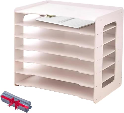 Papier-Organizer, papierablage，17,5 x 11,8 x 15,6 Zoll Schreibtisch-Akten-Organizer, A3-Papierhalter mit 7 Ablagen, Schreibtisch-Aktenhalter, Schreibtisch-Briefablage, Zeitschriftenablage für Schule von Generisch