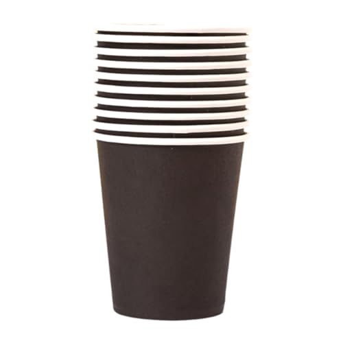 Papier-Partybecher, Einwegzubehör, mehrfarbig, biologisch abbaubar, kompostierbar, geeignet für Partys, Heimwerker, Festivals, Hochzeiten, Geburtstage, 10 Stück (schwarz) von Generisch