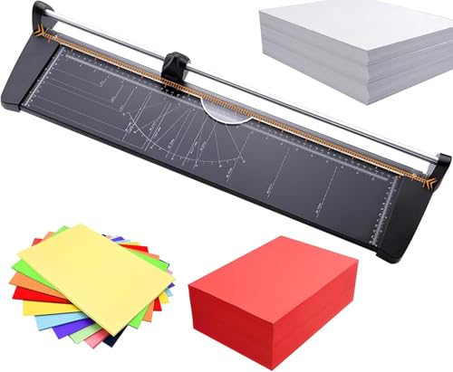 Papierschneider, rotierender Papierschneider, 60 cm Schnittbreite, schneidet bis zu 10 Blatt, ideal für Bastelpapier, Karton, Fotos, Büro- und Schulbedarf von Generisch