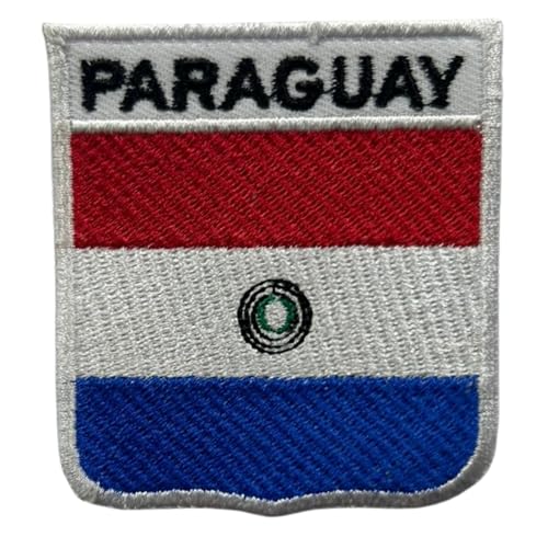 Paraguay bestickte Schildflagge mit Namen Patch Aufbügeln/Aufnähen Abzeichen Nationalsymbol Militär Patch für Kleidung Rucksäcke Kappen Paraguay bestickte Schildflagge mit Namen Patch Aufbügeln/Aufnähen Abzeichen Nationalsymbol Militär Patch für Kleidung Rucksäcke Kappen von Generisch