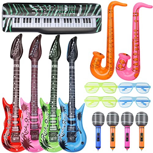 Party-Dekoration, Rockstar, aufblasbare Musikinstrument-Ballons, Foto-Requisite, Gitarre, Saxophon, Mikrofon, Musikballon, Spielzeug, Geburtstag, Karneval, Partyzubehör, Gastgeschenke, Dekorzubehör Party-Dekoration, Rockstar, aufblasbare Musikinstrument-Ballons, Foto-Requisite, Gitarre, Saxophon, Mikrofon, Musikballon, Spielzeug, Geburtstag, Karneval, Partyzubehör, Gastgeschenke, Dekorzubehör von Generisch