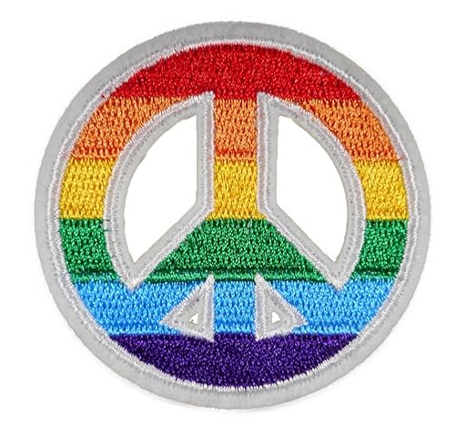 Patch LGBT Pride Peace 6 cm Ø Homosexuell schwul lesbisch Aufbügler Aufnäher Lifestyle Deko GST 170 von Generisch