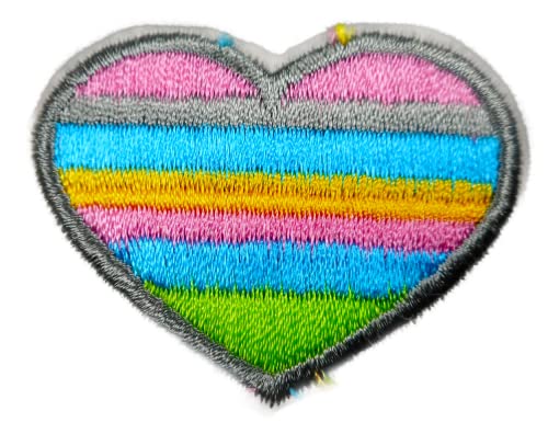 Patch Regenbogen Herz ca. 5 x 4 cm Aufbügler Aufnäher Lifestyle Deko GST 20 von Generisch