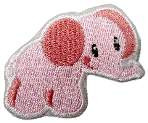Patch rosa Elefant 5,5 x 4 cm Aufbügler Aufnäher Lifestyle Deko GST 67 von Generisch