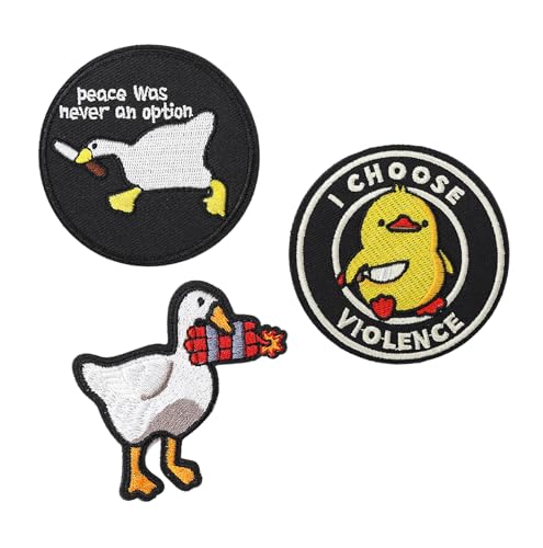 Patches Klett Lustig – 3er Set Tierische Klettaufnäher mit Entenmotiv für Rucksack, Jeans und Kleidung – Lustige Applikationen für DIY-Projekte von Generisch
