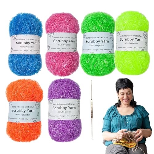 Peeling-Garn – Glitzergarn, mehrfarbig, weiches und langlebiges Peeling-Sortiment, ideal zum Häkeln von Waschlappen, Spa-Schrubber, Geschirrtüchern mit handgefertigtem Geschenk-Appeal Peeling-Garn – Glitzergarn, mehrfarbig, weiches und langlebiges Peeling-Sortiment, ideal zum Häkeln von Waschlappen, Spa-Schrubber, Geschirrtüchern mit handgefertigtem Geschenk-Appeal von Generisch