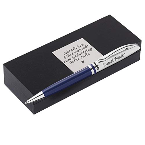 Pelikan Kugelschreiber mit Wunschgravur als Geschenk Wunschsymbol inkl Geschenkverpackung Kugelschreiber Jazz Classic K35 Dunkelblau FS PS13 von Generisch