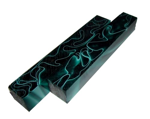 Pen Blank Acryl 2x2x12-13cm, Acryl Stiftrohling, DIY Stiftmaterial, Kugelschreiber Rohling Acryl, Acrylic Turning Blank (dunkelgrün mit weißen Linien) von Generisch