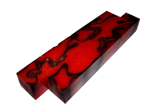 Pen Blank Acryl 2x2x12-13cm, Acryl Stiftrohling, DIY Stiftmaterial, Kugelschreiber Rohling Acryl, Acrylic Turning Blank (rot schwarz) von Generisch