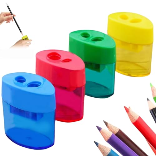 Pencil Sharpener with Container,Small Pencil Sharpener with Container, Thick and Thin Pens for School Office, 4 colors (Ellipse*4) von Generisch